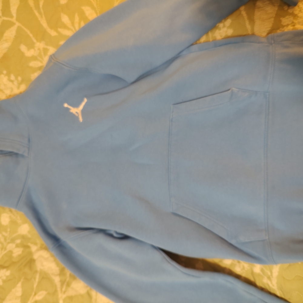 Jordan Light Blue Hoodie with Silver Logo